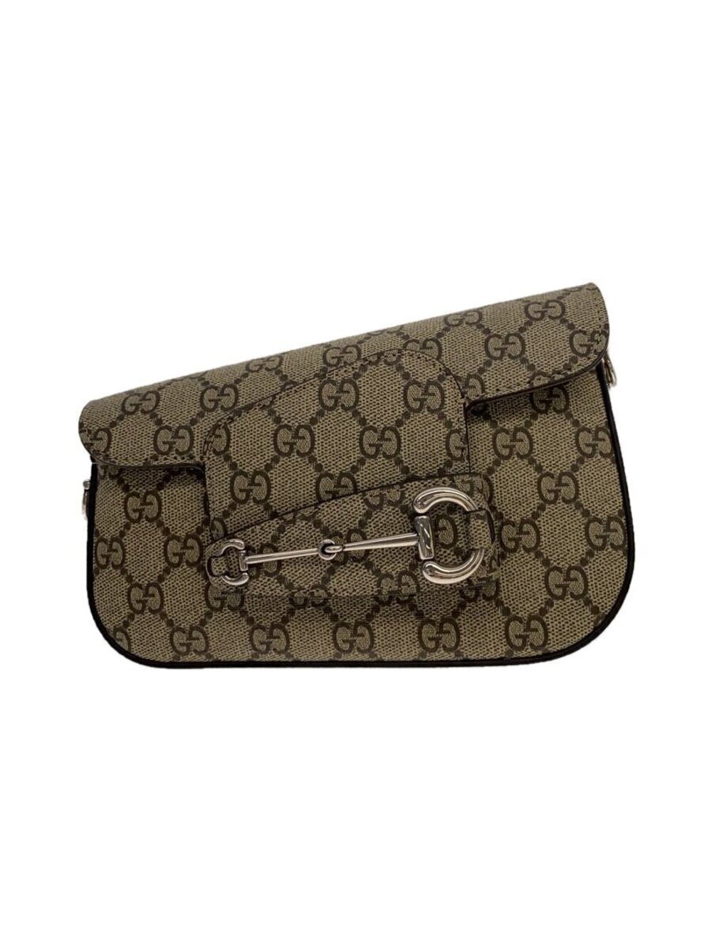 Gucci Horsebit Shoulder Bag Beige Cream All over